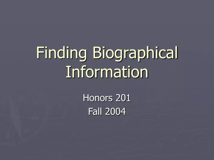 finding biographical information