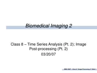 Biomedical Imaging 2