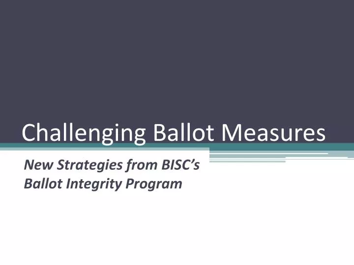 challenging ballot measures