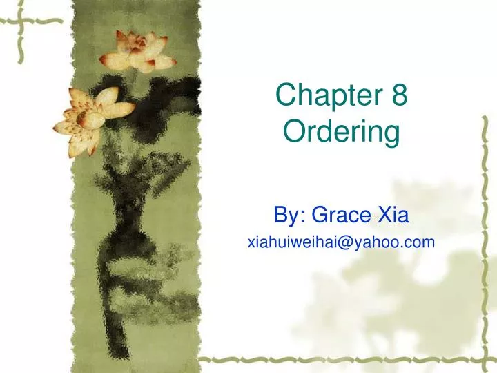 chapter 8 ordering