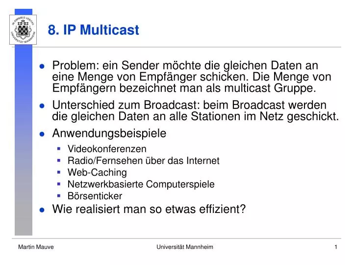 8 ip multicast