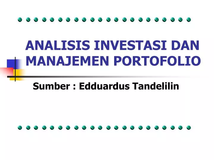 analisis investasi dan manajemen portofolio