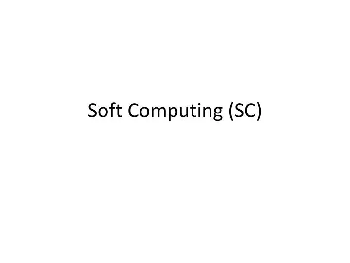 soft computing sc