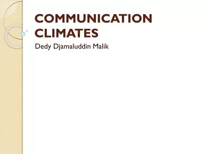 communication climates