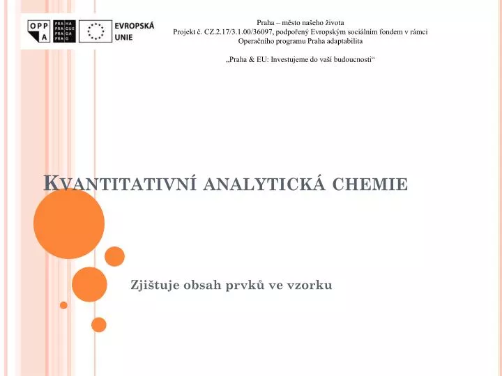 kvantitativn analytick chemie