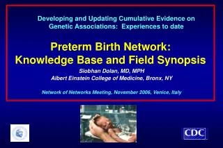 Preterm Birth Network: Knowledge Base and Field Synopsis