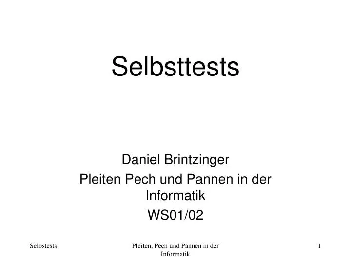 selbsttests