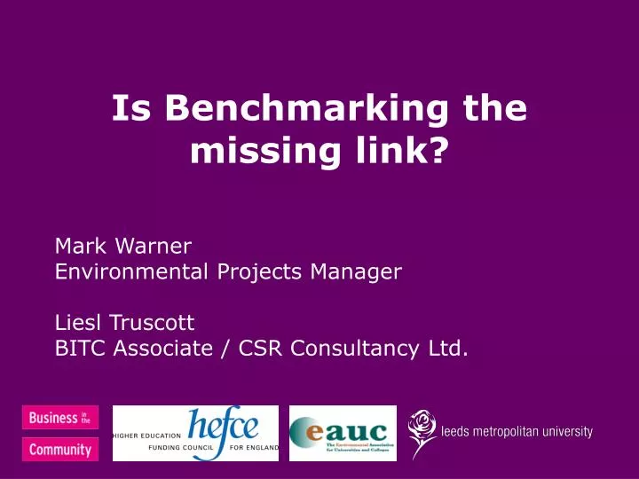 is benchmarking the missing link