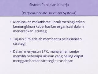 sistem penilaian kinerja performance measurement systems
