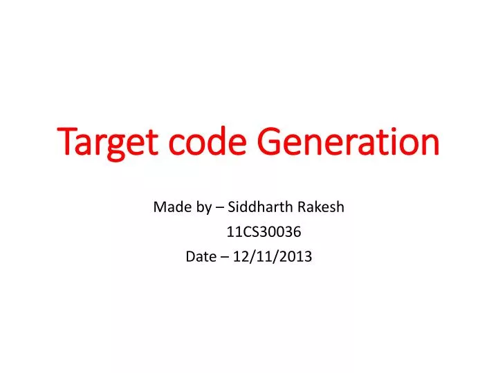 target code generation