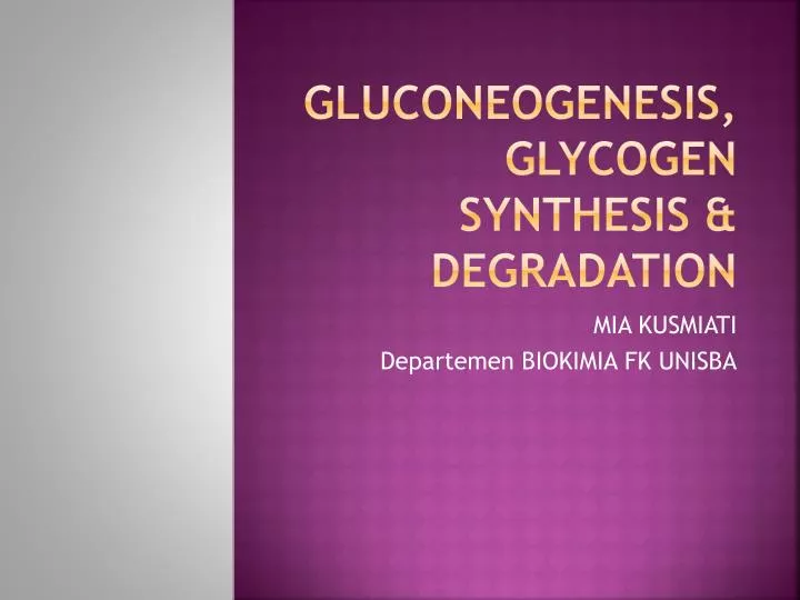 gluconeogenesis glycogen synthesis degradation