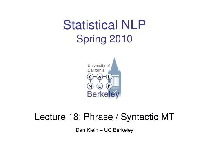 statistical nlp spring 2010