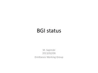 BGI status