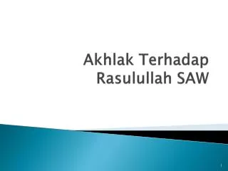 akhlak terhadap rasulullah saw