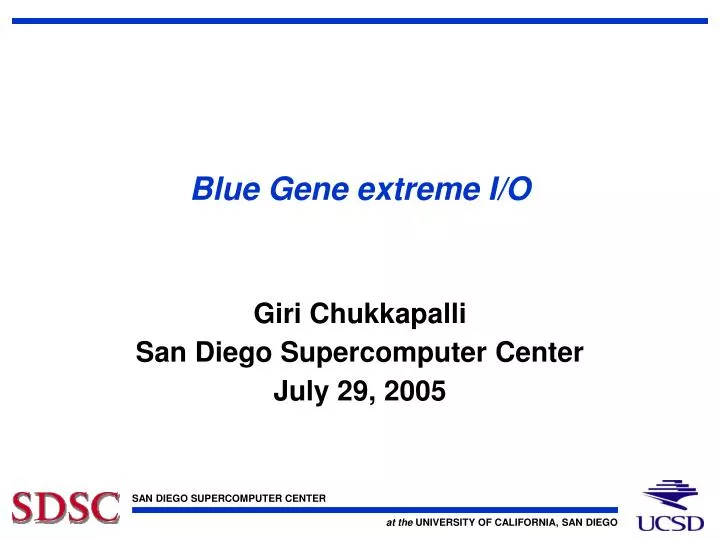 blue gene extreme i o