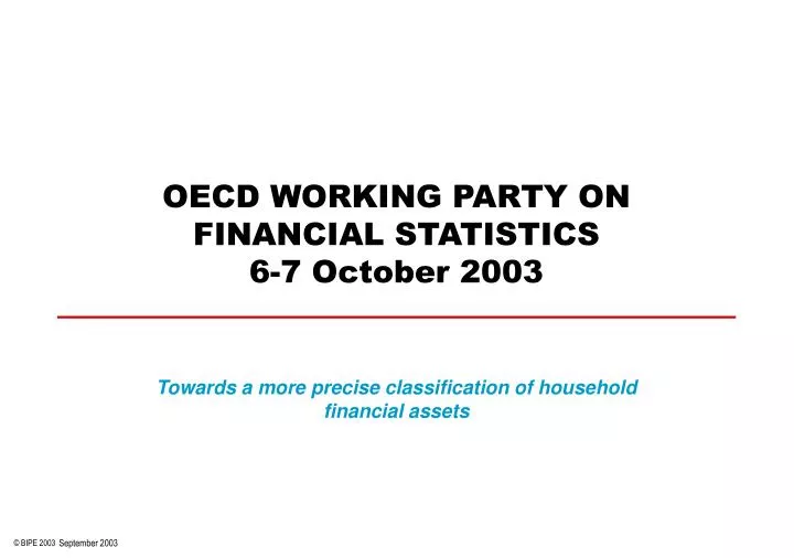 oecd working party on financial statistics 6 7 october 2003