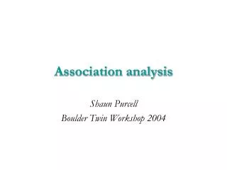 Association analysis