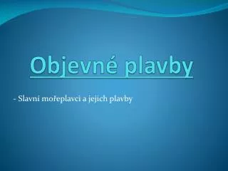 objevn plavby