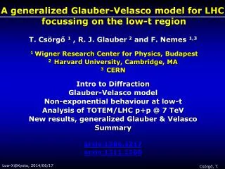 A generalized Glauber-Velasco model for LHC focussing on the low-t region