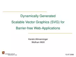 Dynamically Generated Scalable Vector Graphics (SVG) for Barrier-free Web-Applications