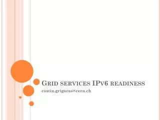 Grid services IPv6 readiness