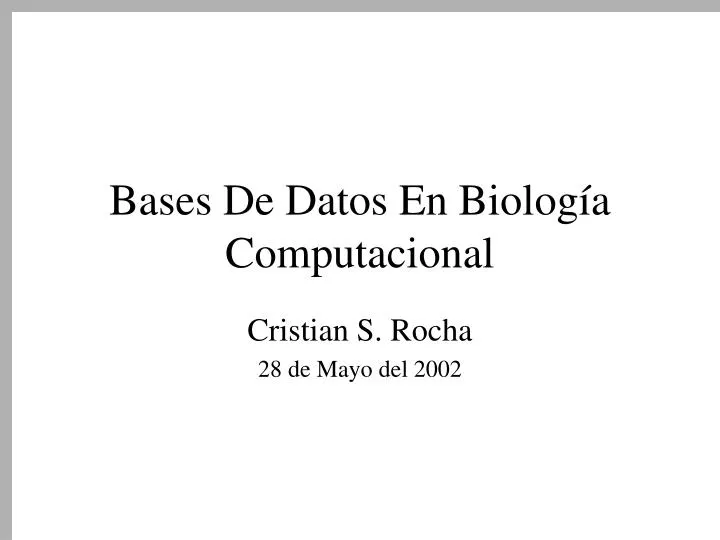 bases de datos en biolog a computacional