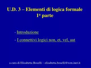 u d 3 elementi di logica formale 1 a parte