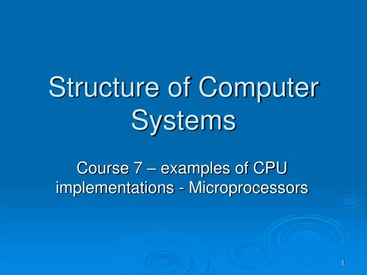 structure of computer systems