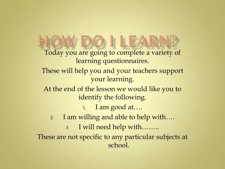 how do i learn