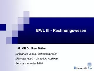 bwl iii rechnungswesen