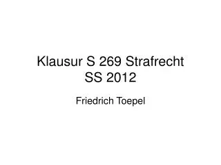 klausur s 269 strafrecht ss 2012