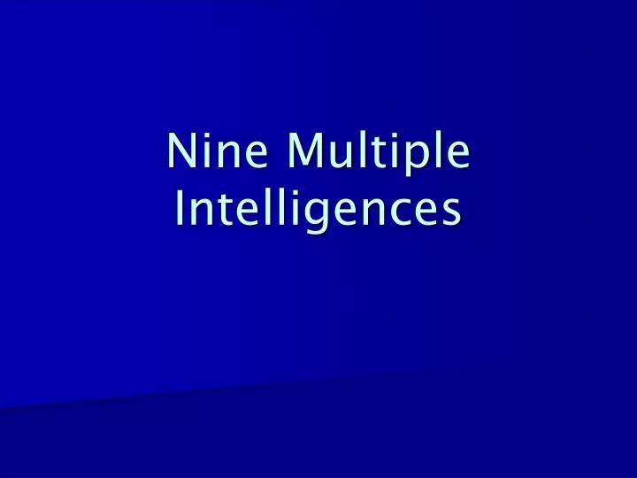 nine multiple intelligences