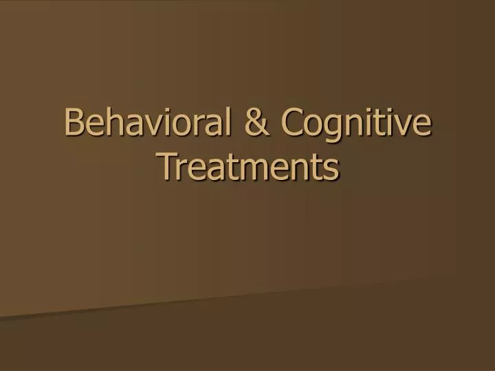 behavioral cognitive treatments