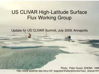 US CLIVAR High-Latitude Surface Flux Working Group