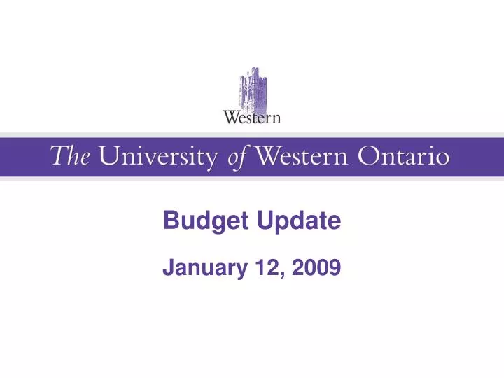 budget update january 12 2009