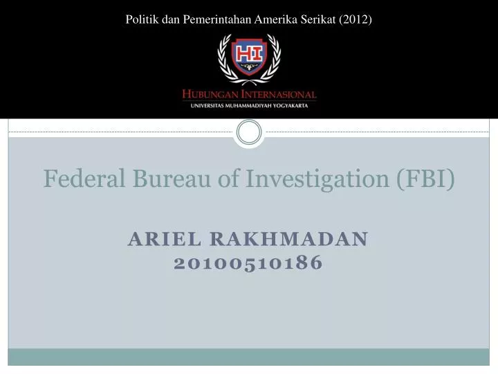 federal bureau of investigation fbi
