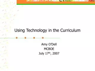 Using Technology in the Curriculum
