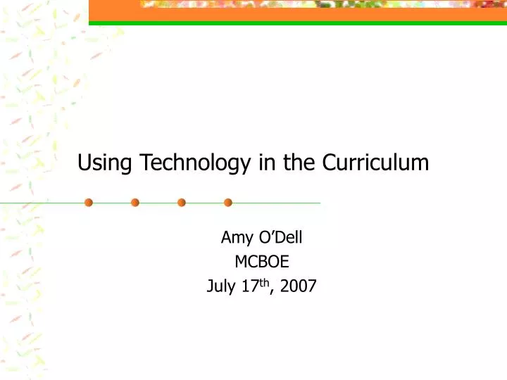 using technology in the curriculum