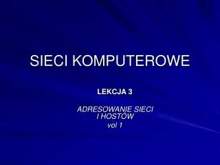 sieci komputerowe