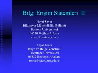 bilgi eri im sistemleri ii