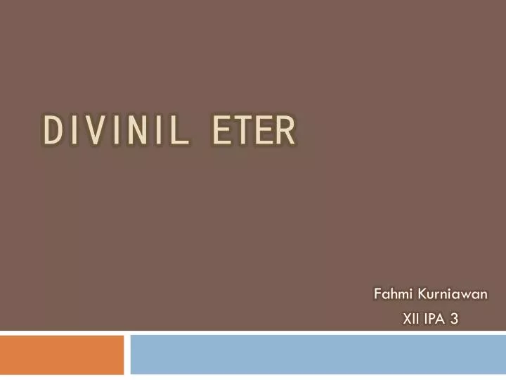 divinil eter