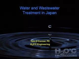 Water and Wastewater Treatment in Japan