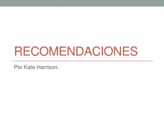 recomendaciones