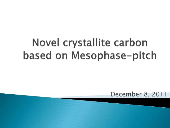 novel crystallite carbon based on mesophase pitch