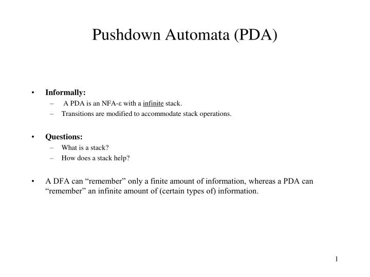 pushdown automata pda