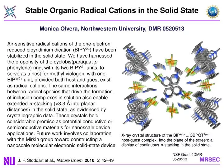 stable organic radical cations in the solid state