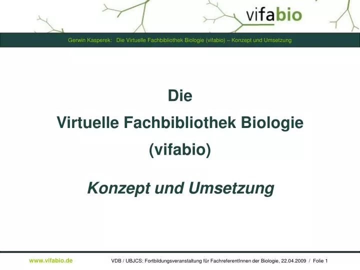 die virtuelle fachbibliothek biologie vifabio konzept und umsetzung