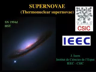 SUPERNOVAE (Thermonuclear supernovae)
