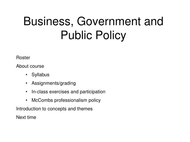 business government and public policy
