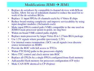 Modifications JEM0 ? JEM1